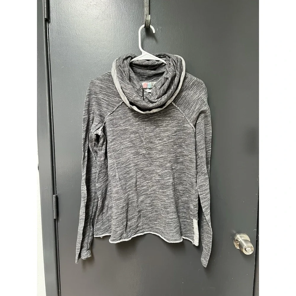 Free People Beach One Body Cowl Neck Gray Tunic Top Slouchy Lounge Cozy Layering